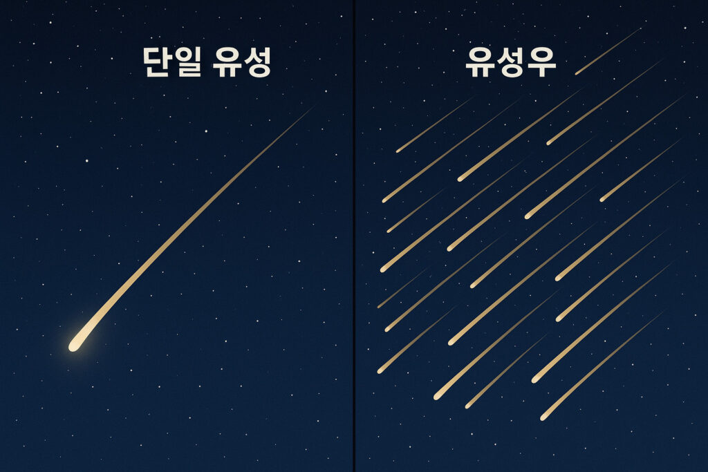 별똥별과 유성우의 차이 이미지