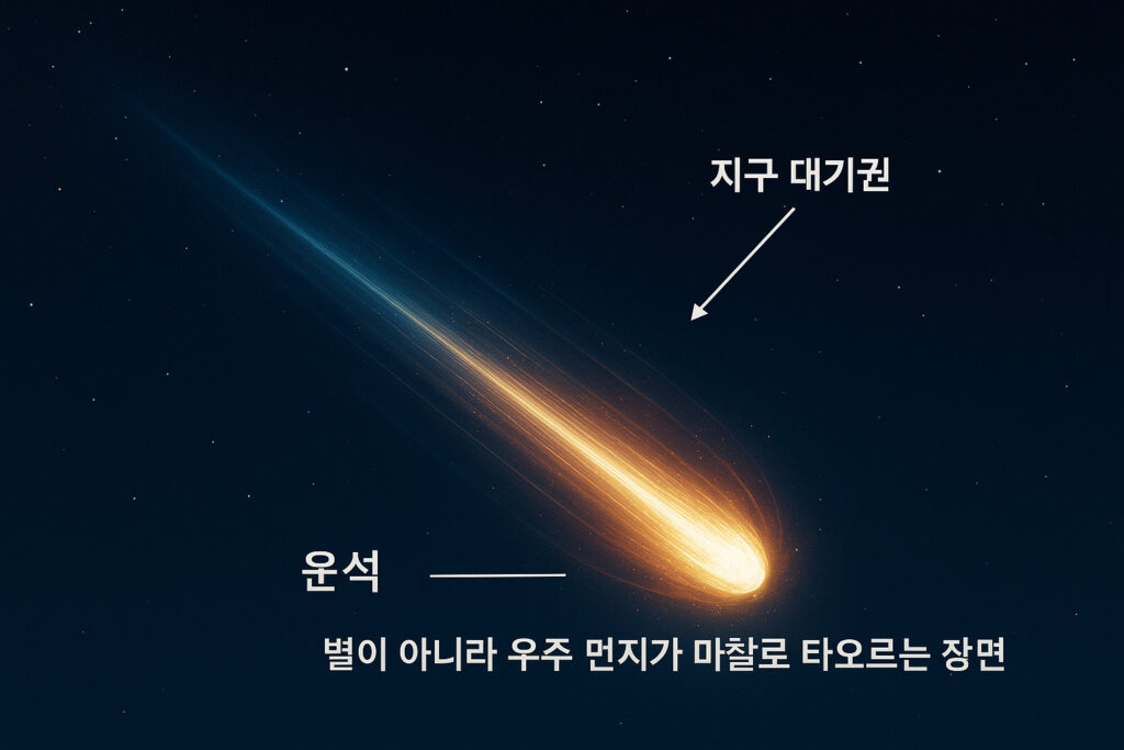 우주 먼지가 마찰로 타오르는 장면 이미지