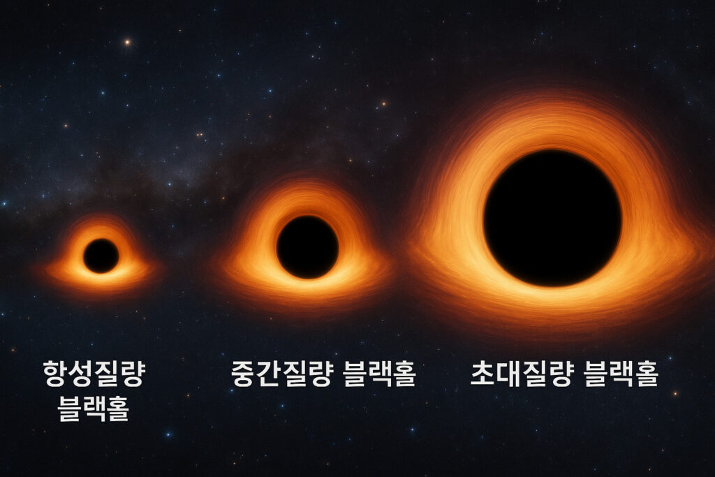 블랙홀의 종류 비교