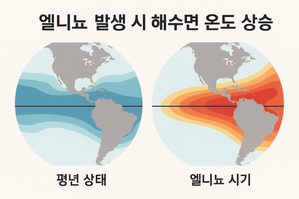 엘니뇨 현상을 시각화한 이미지